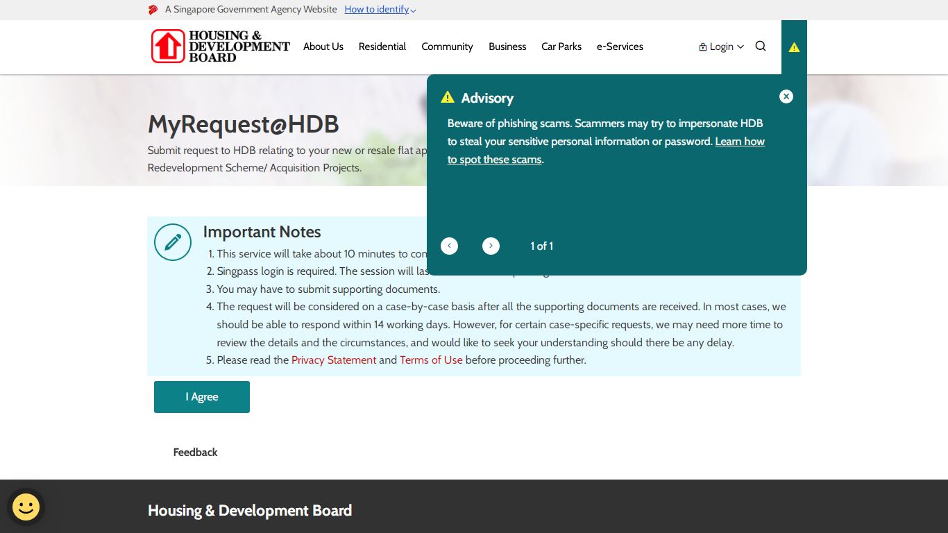 MyRequest@HDB - Housing & Development Board (HDB)