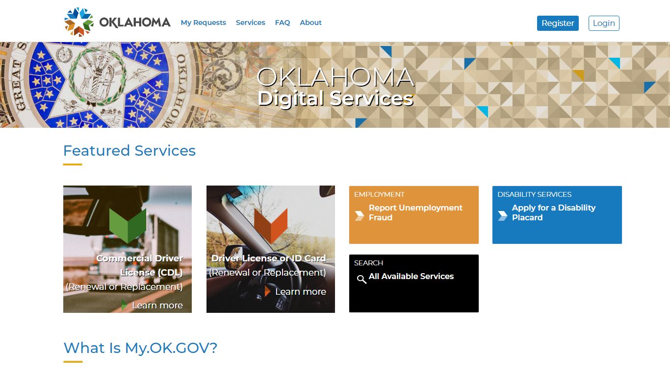 My.OK.GOV | Oklahoma Digital Services Portal
